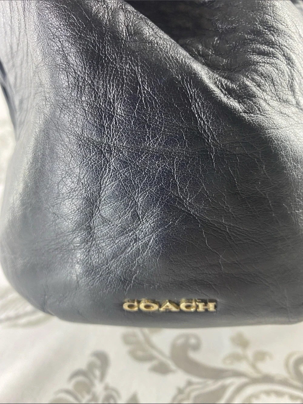 Coach Madison Gathered Twist Leather Satchel